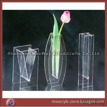 Epoxy bonded simple and elegant crystal acrylic vase/flower vase